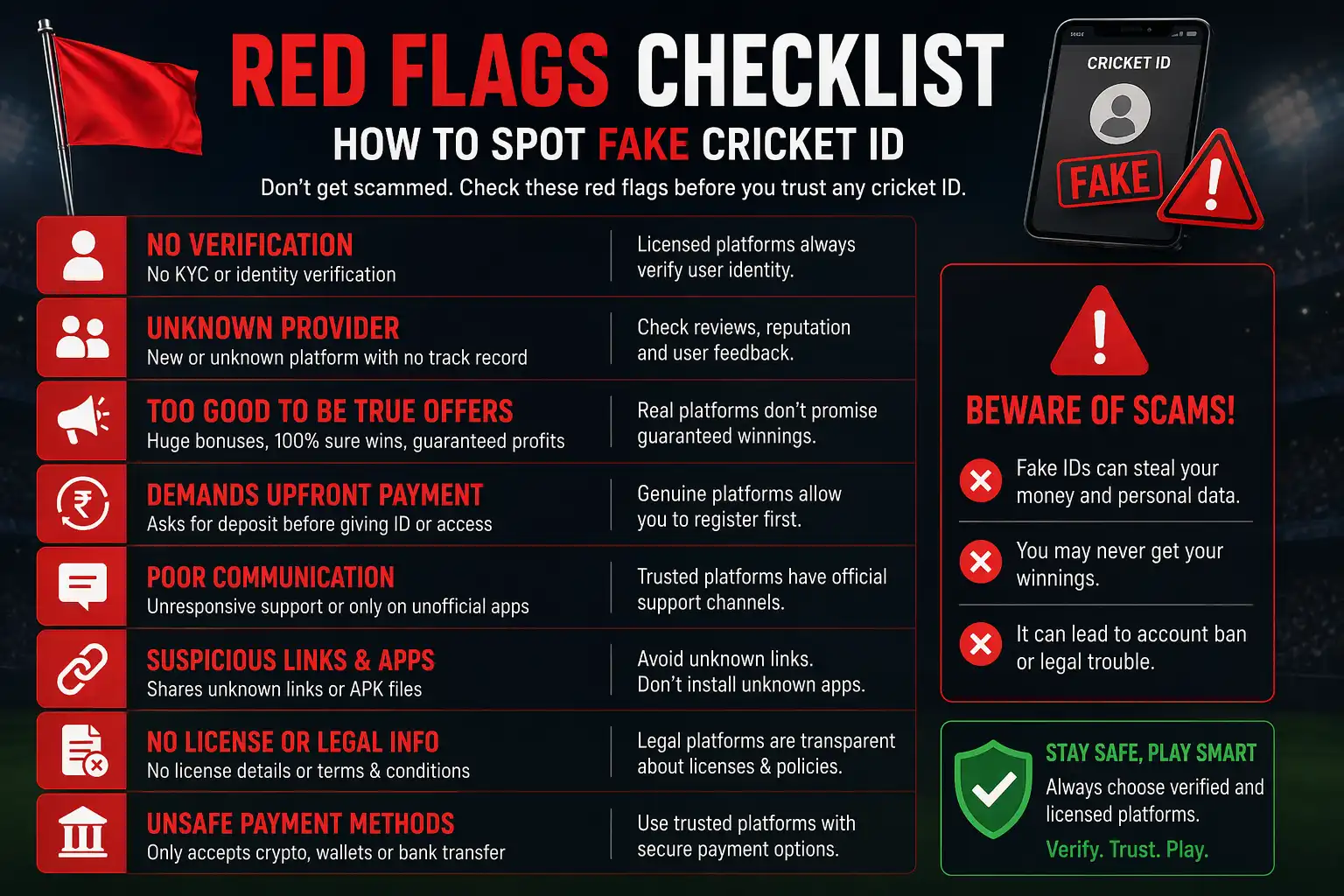 5 red flags of a fake cricket ID provider – warning signs Indian bettors should know